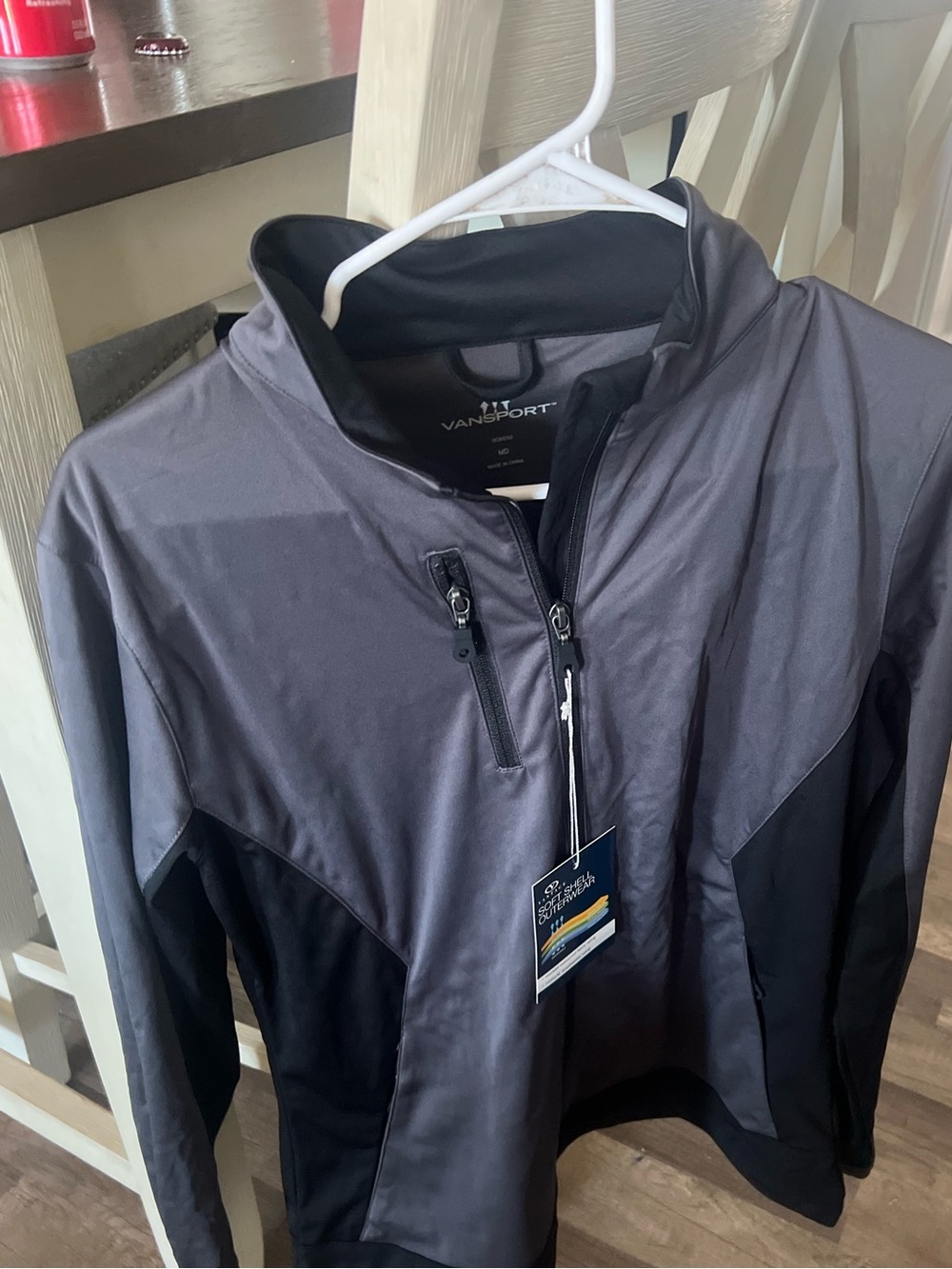 Van sport Two-Tone Gray and Black Utility Softshell Jacket